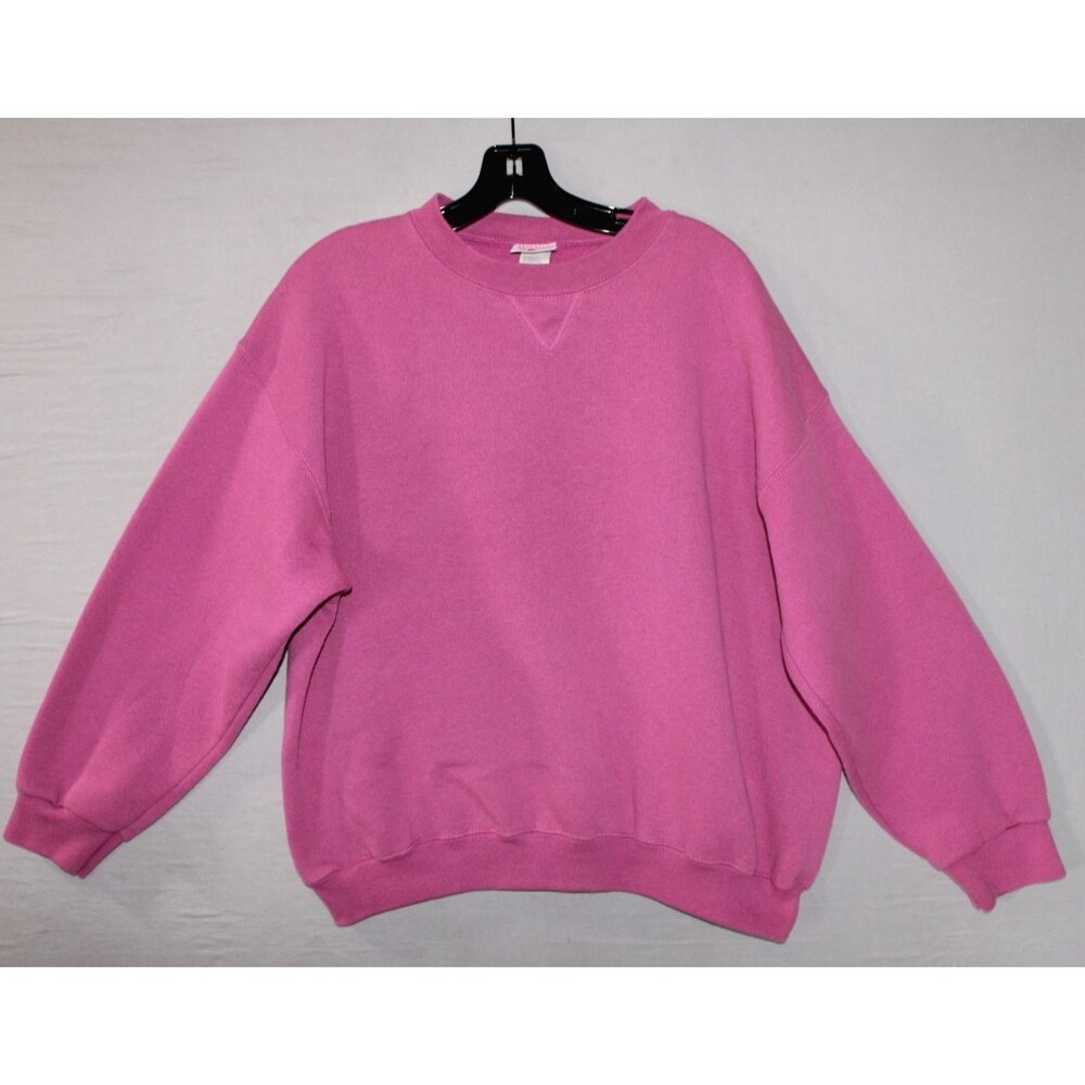 Vintage Pro Spirit Womens Large Pink Sweater Blank Made in USA 90s Single Stitch